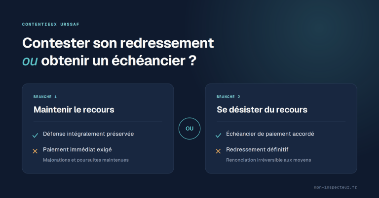 Contester un redressement URSSAF ou obtenir un échéancier : le dilemme imposé aux entreprises